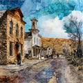 Bannack Ghost Town along its dusty — ceramic art tile