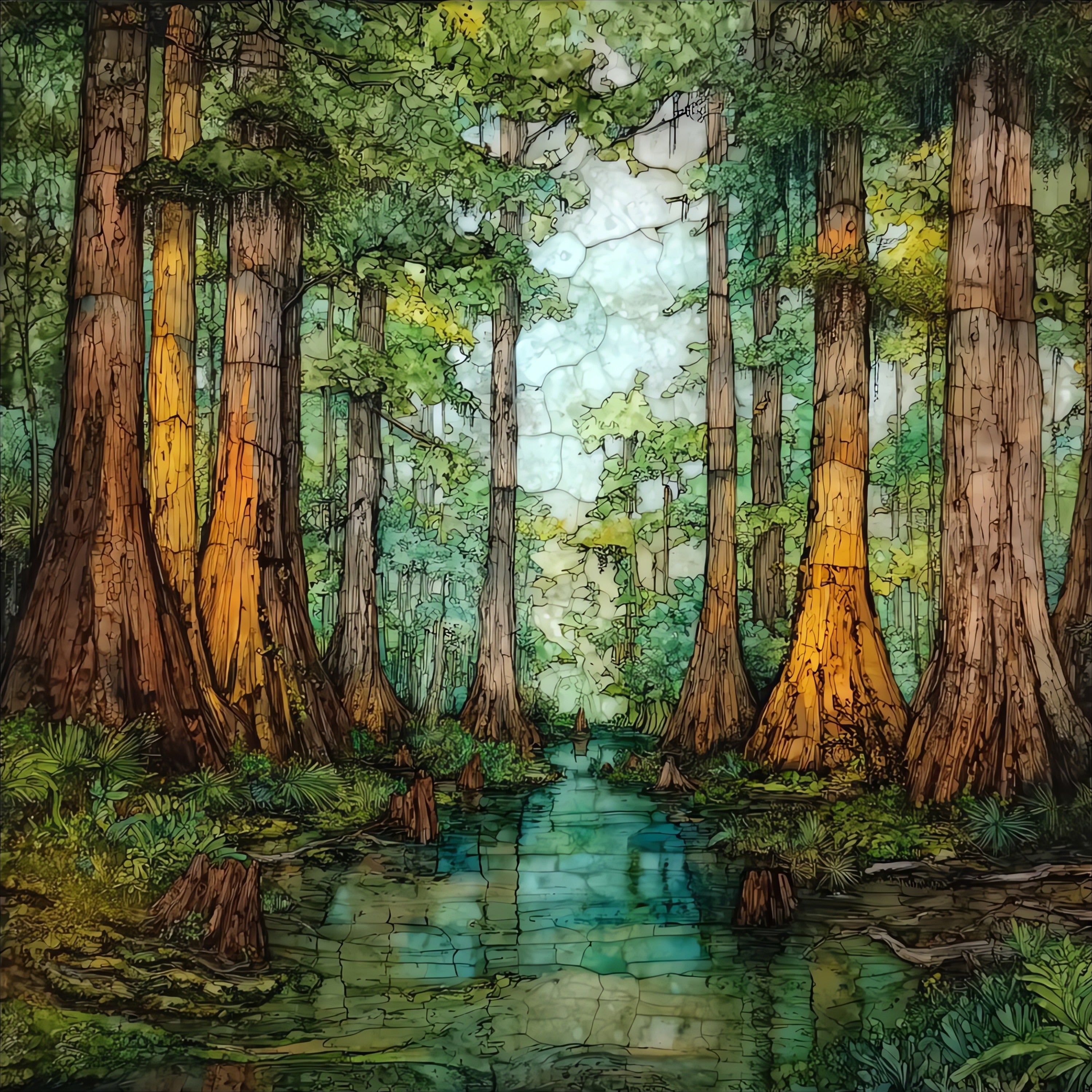 the Natchez Trace Parkway — ceramic art tile