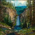 Vidae Falls cascading over — ceramic art tile
