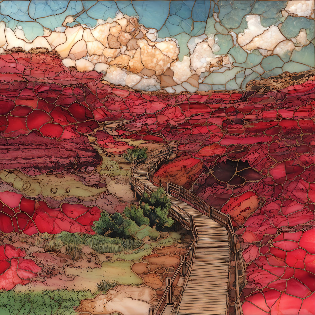 the Red Gulch Dinosaur Tracksite — ceramic art tile