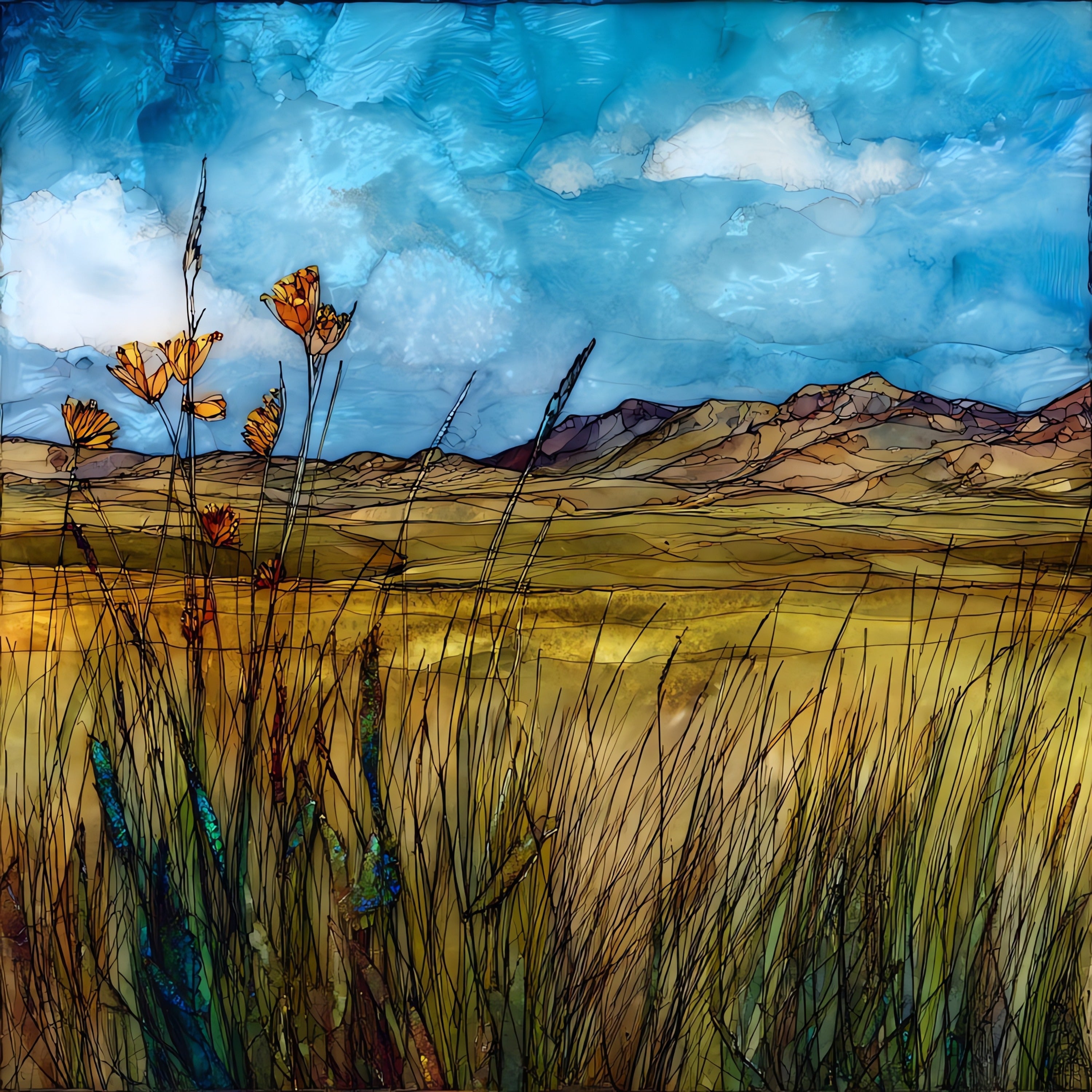 the Cimarron National Grassland — ceramic art tile