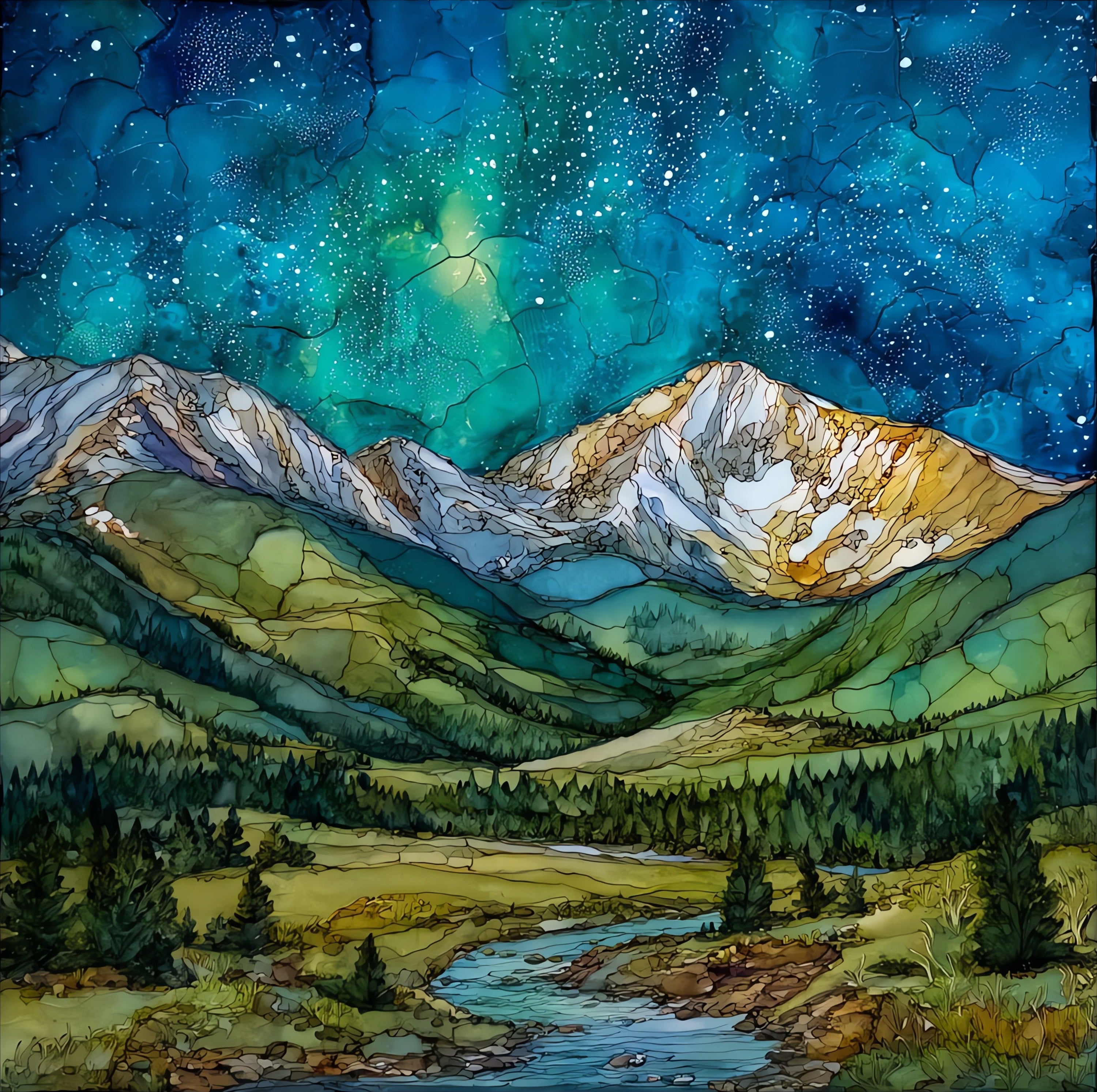 Mount Bierstadt at sunrise Front Range — ceramic art tile