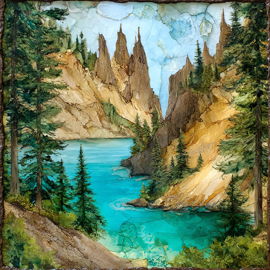 the Pinnacles of Crater Lake National — ceramic art tile
