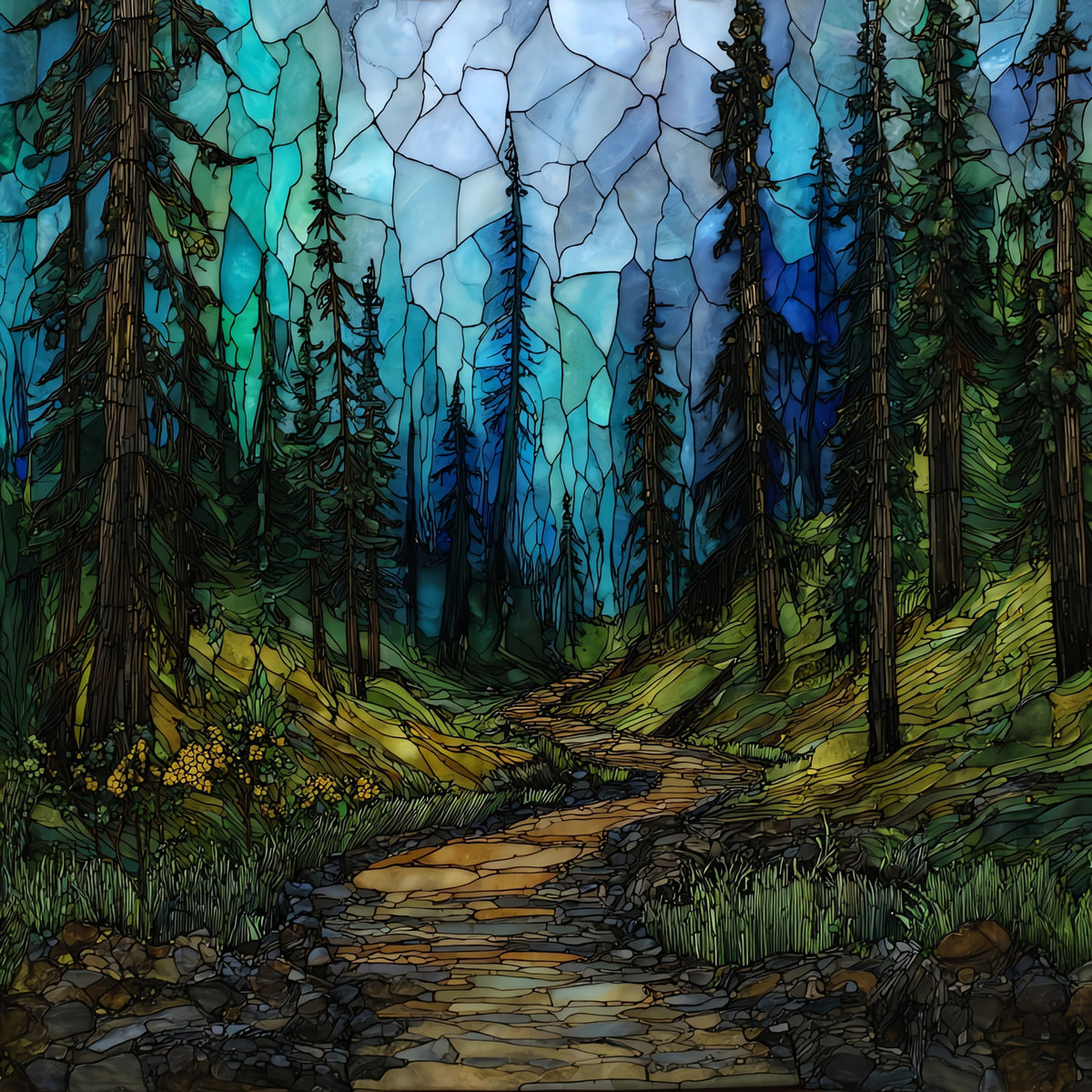 an Iron Range trail winding — ceramic art tile