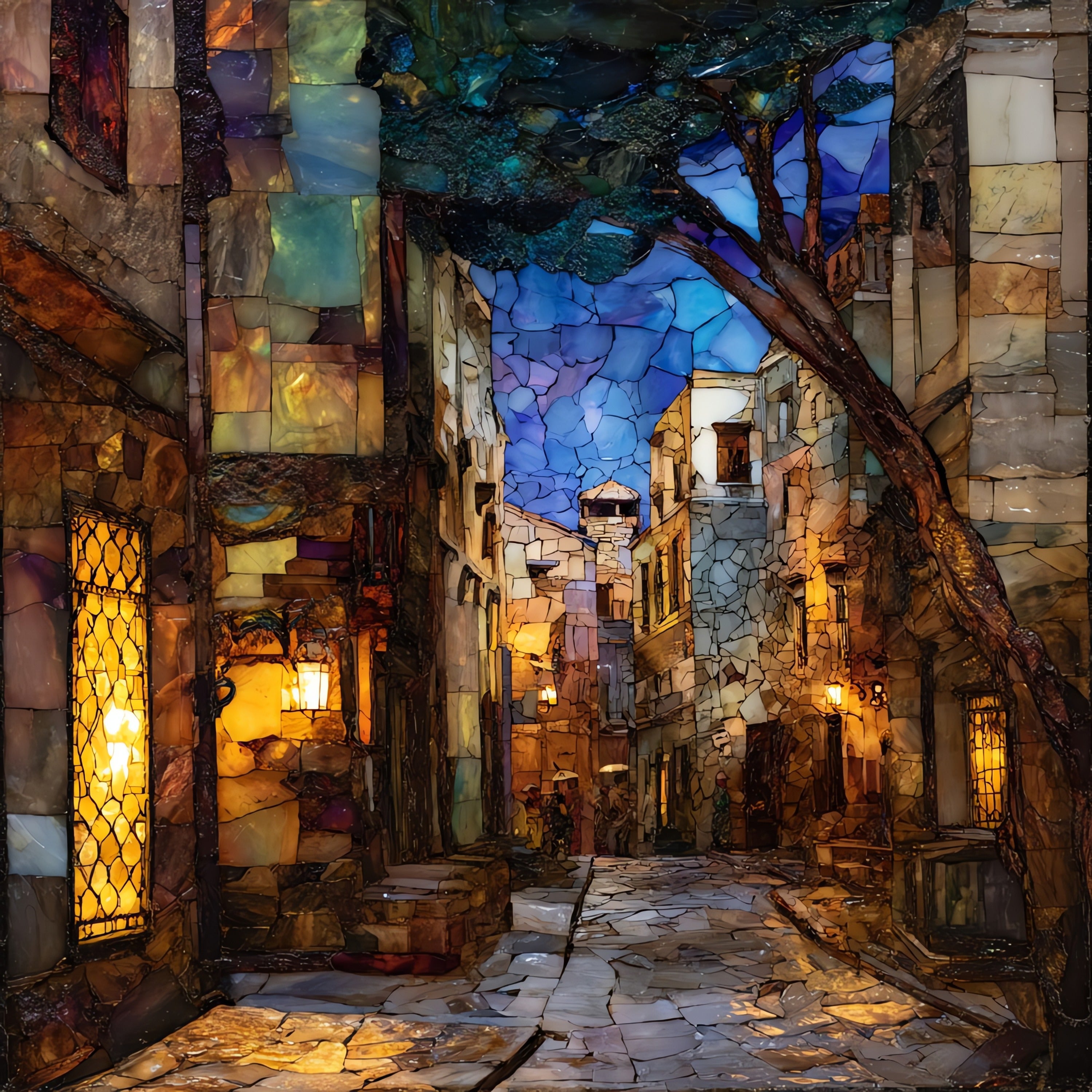 Rhodes Old Town — ceramic art tile