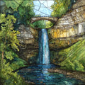 Minnehaha Falls cascading over — ceramic art tile