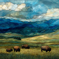 Custer State Park bison — ceramic art tile