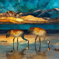 sandhill cranes — ceramic art tile