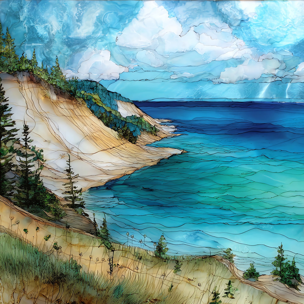 Pictured Rocks Grand Sable Dunes — ceramic art tile