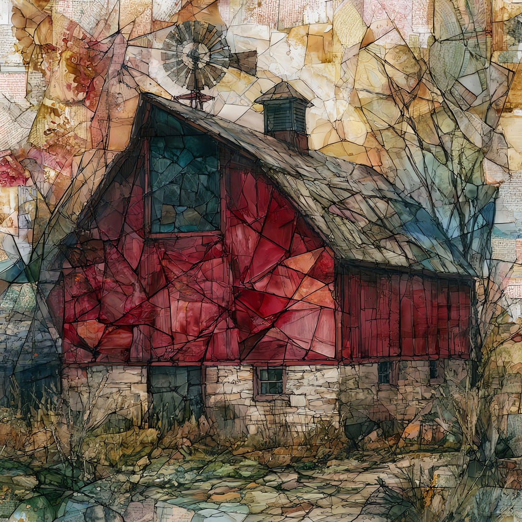 a Delaware red barn — ceramic art tile