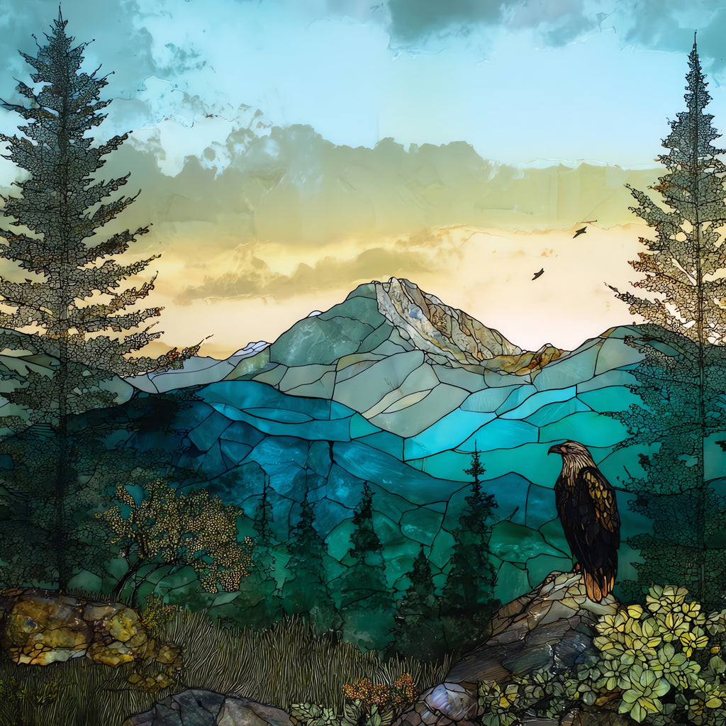 Eagle Mountain summit — ceramic art tile