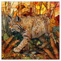 a bobcat moving silently — ceramic art tile