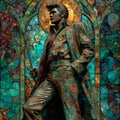 the Tupelo Elvis statue — ceramic art tile