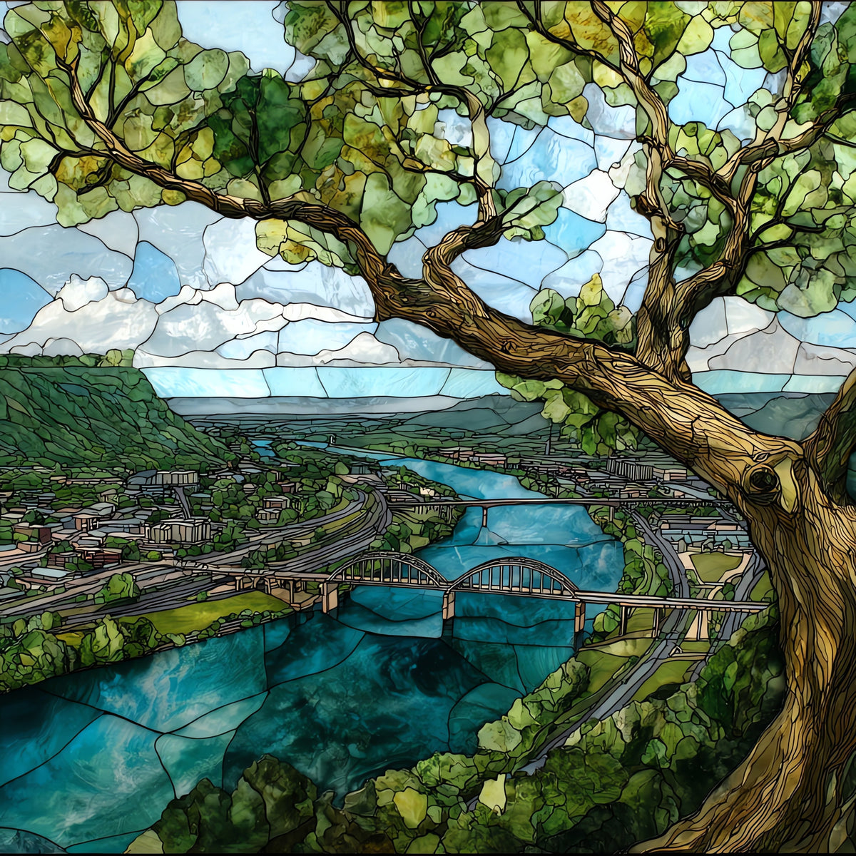 the Tennessee River — ceramic art tile