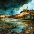 the Mississippi River bluff — ceramic art tile