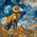 a bighorn sheep on — ceramic art tile