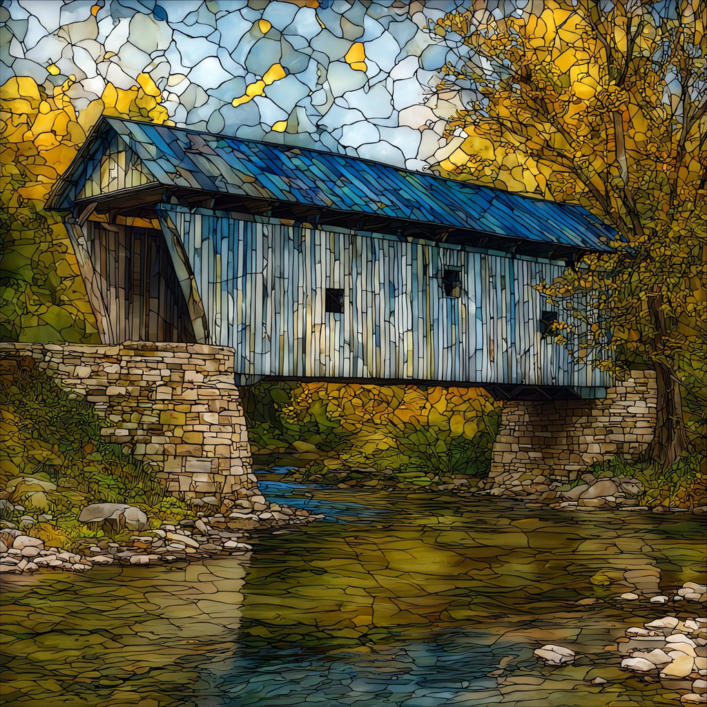 Roseman Covered Bridge — ceramic art tile
