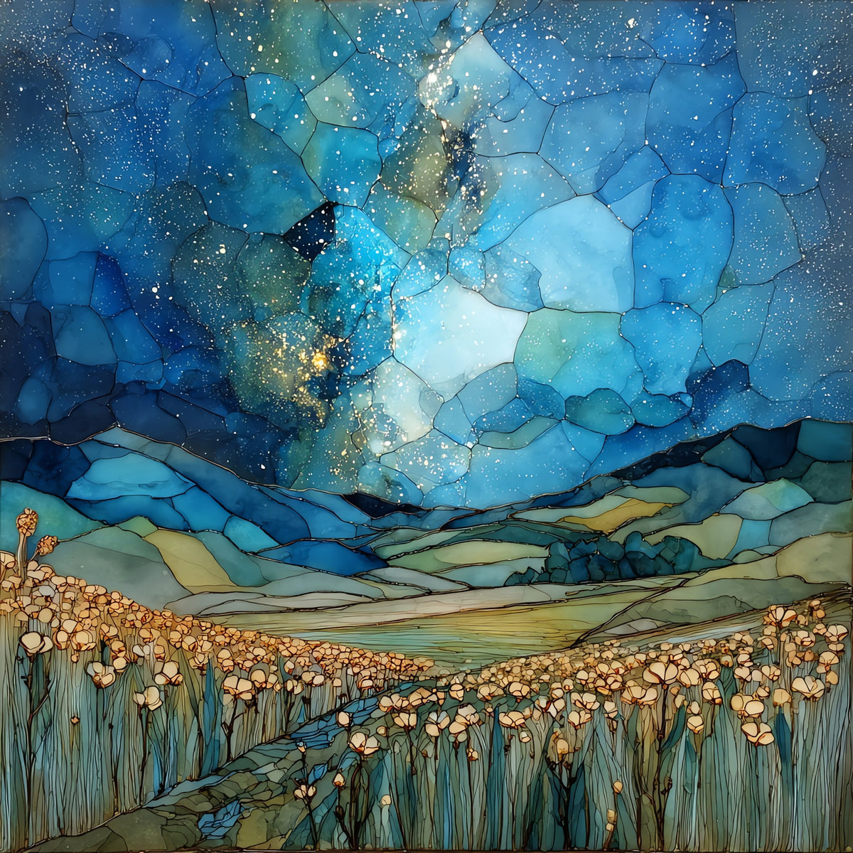 a Mississippi Delta cotton — ceramic art tile