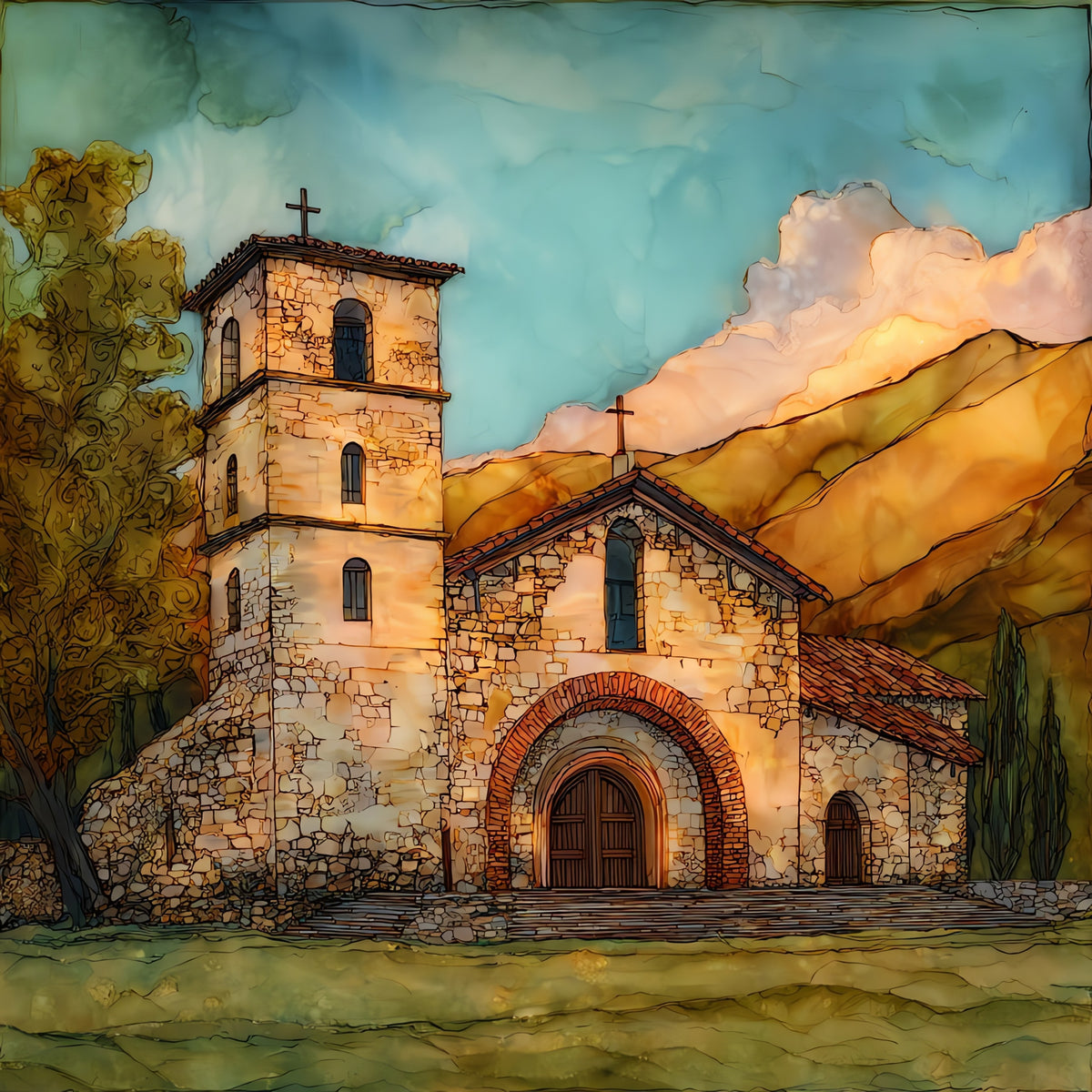 Mission San Antonio de Padua — ceramic art tile