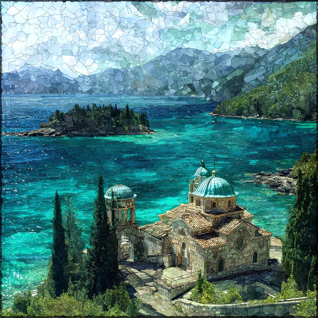 Paleokastritsa Monastery — ceramic art tile