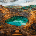 the Berkeley Pit gaping — ceramic art tile