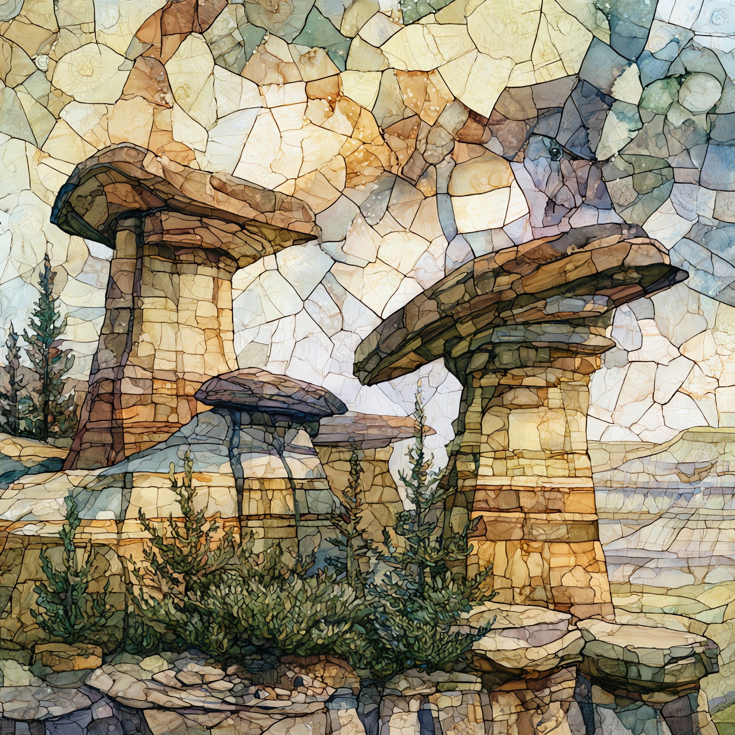 Chimney Park hoodoos — ceramic art tile