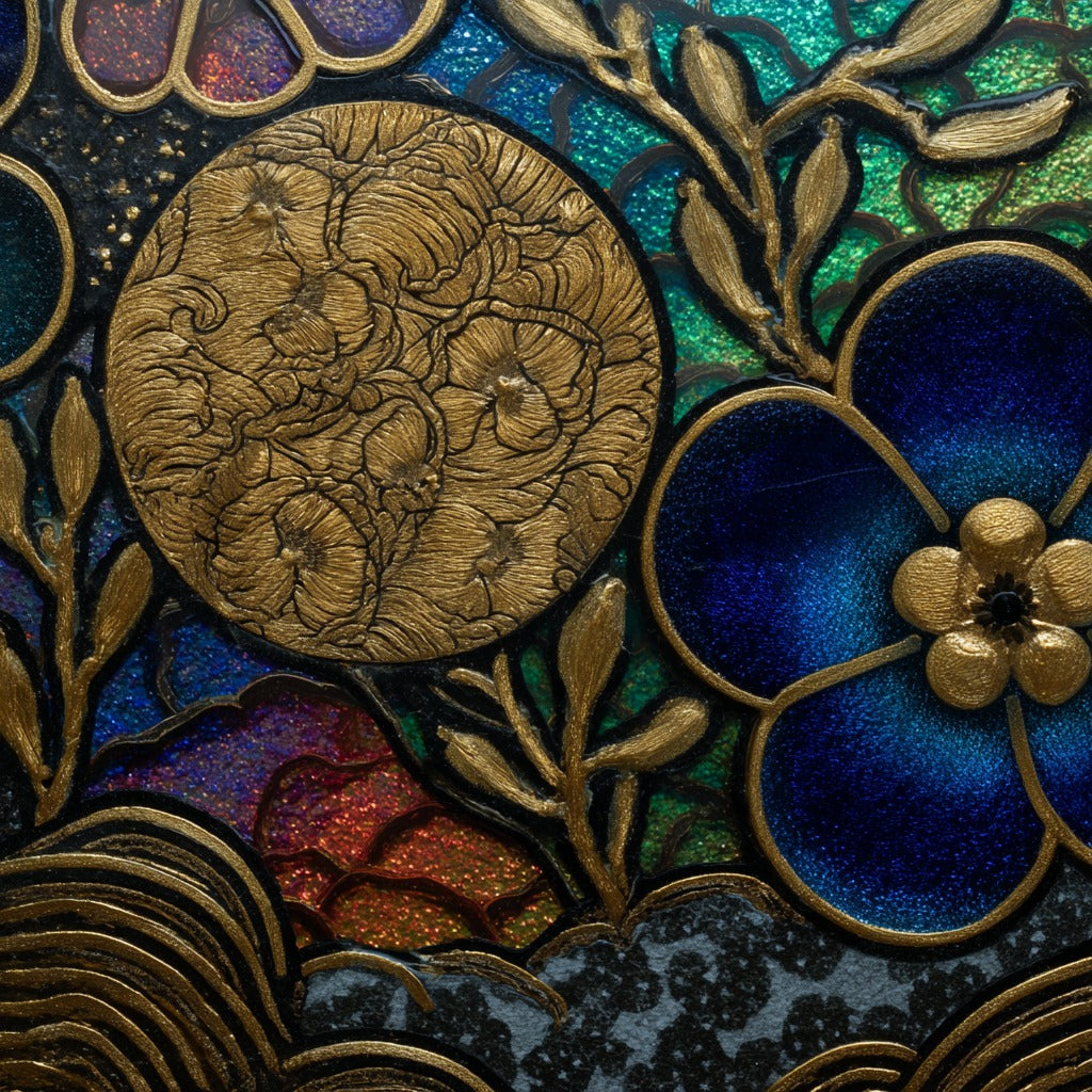 Kintsugi Gold Seam Pottery Still — ceramic art tile