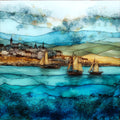 the Charlevoix harbor between — ceramic art tile