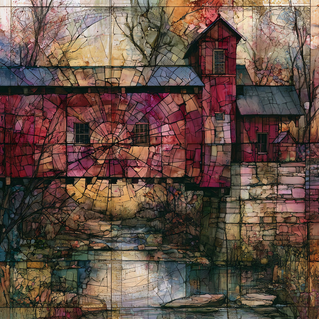 the Cox Ford Covered Bridge in — ceramic art tile