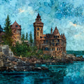 Boldt Castle on Heart — ceramic art tile