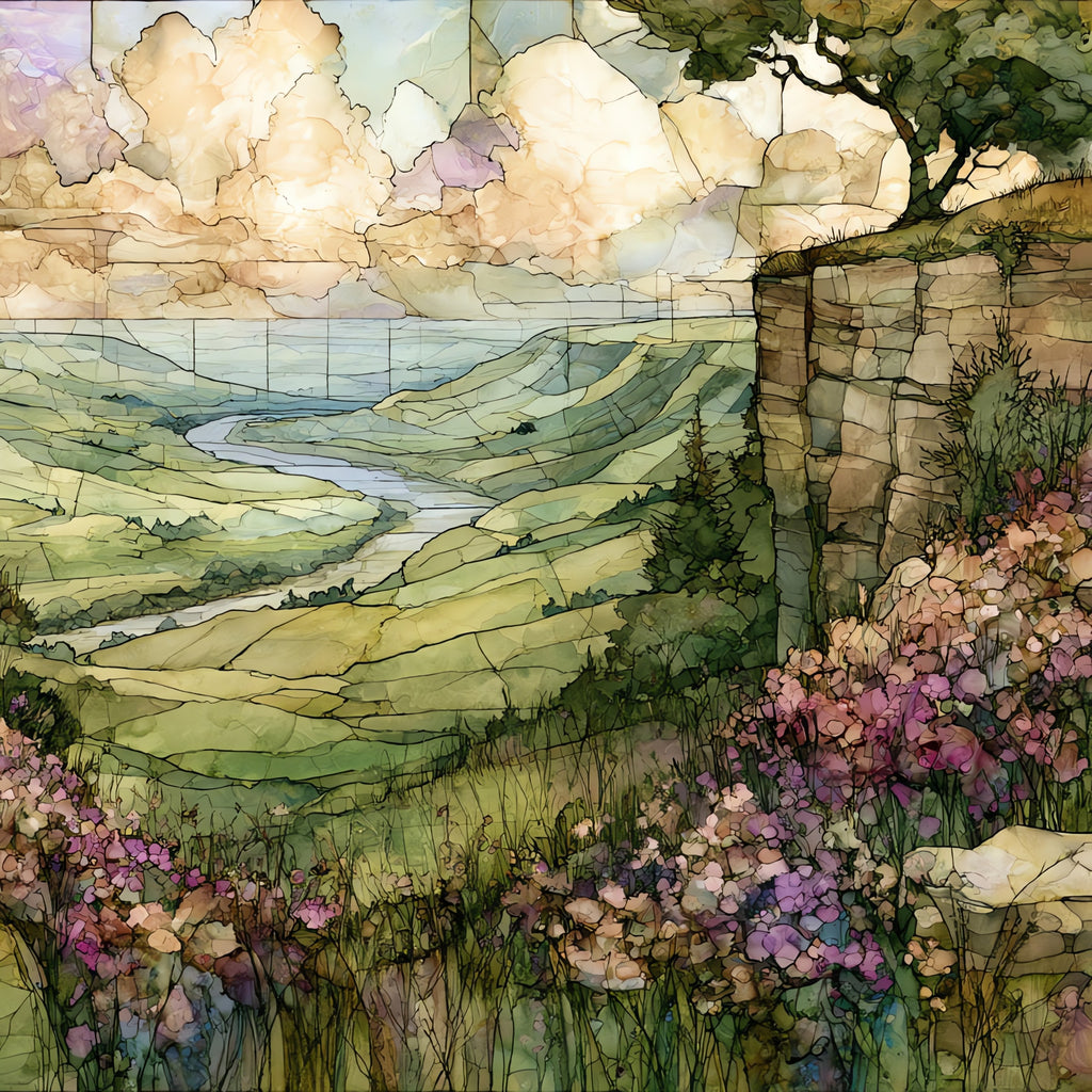 the Loess Hills bluff — ceramic art tile