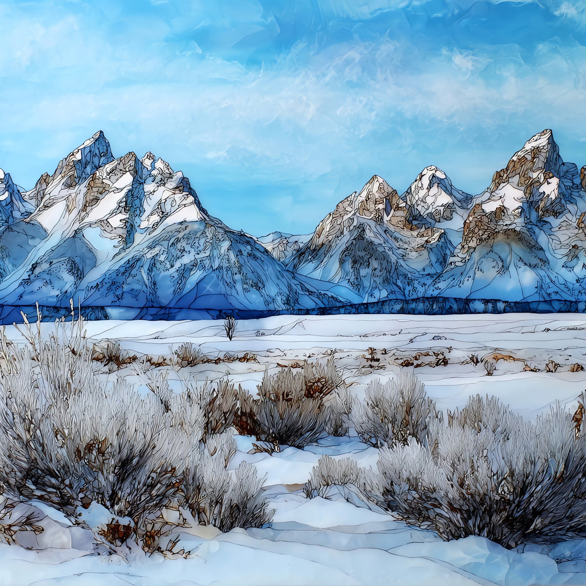 the Jackson Hole valley floor in — ceramic art tile