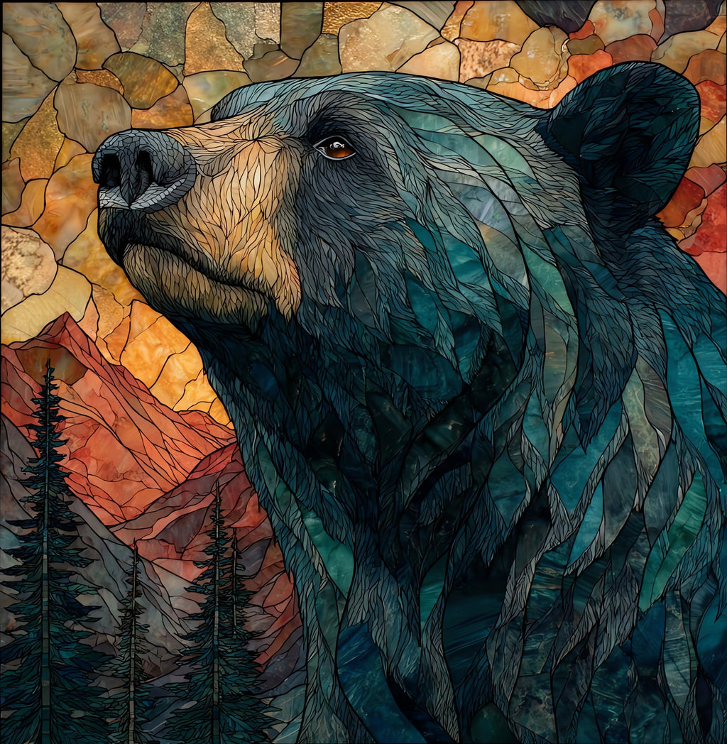 black bear — ceramic art tile