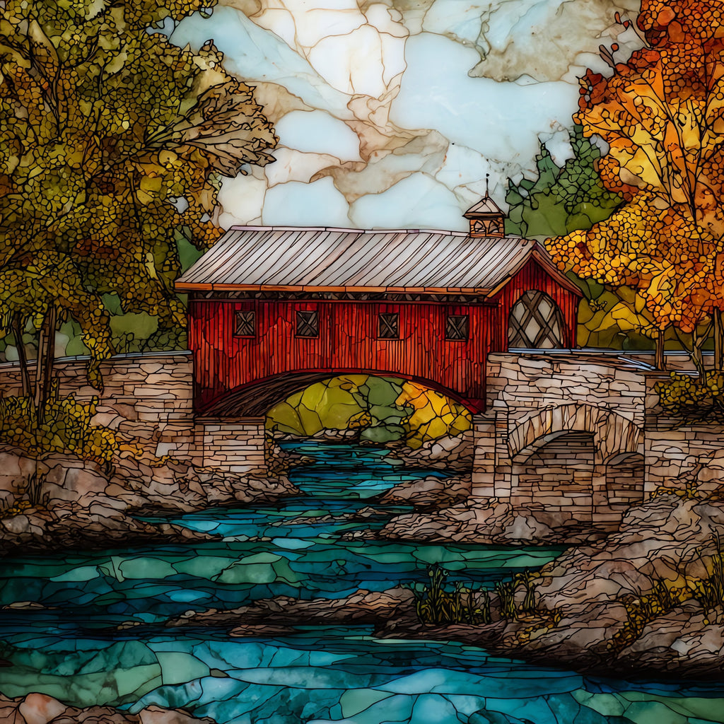 the Worrall covered bridge — ceramic art tile