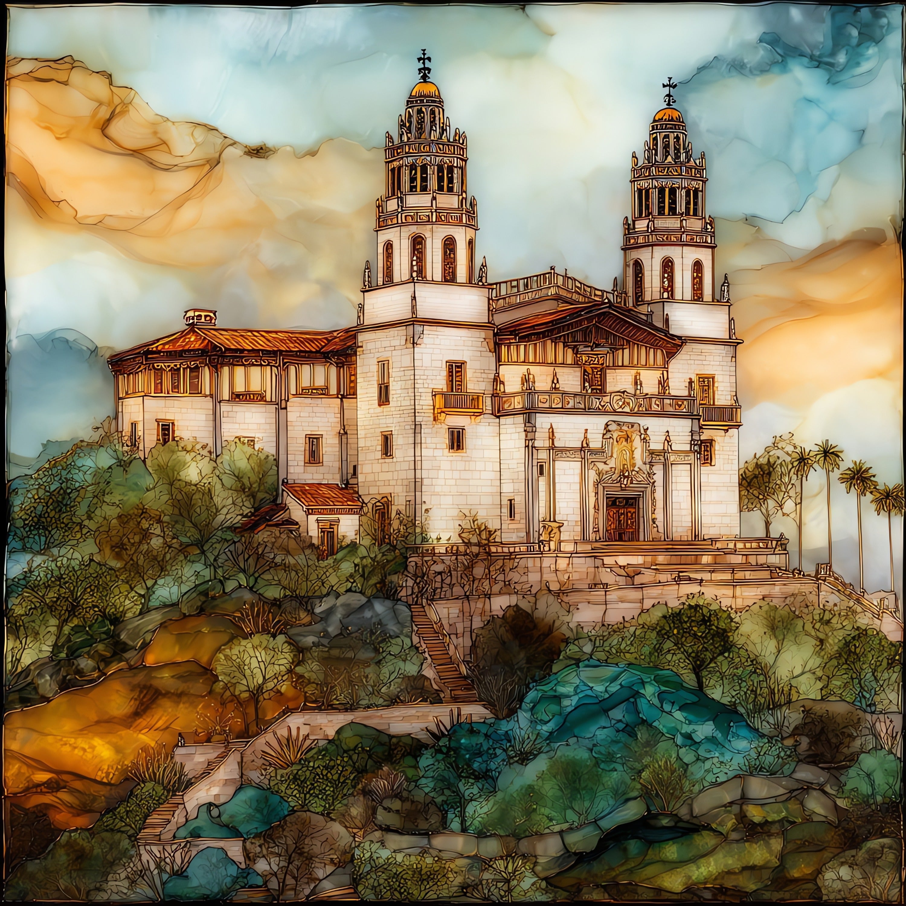 Hearst Castle — ceramic art tile