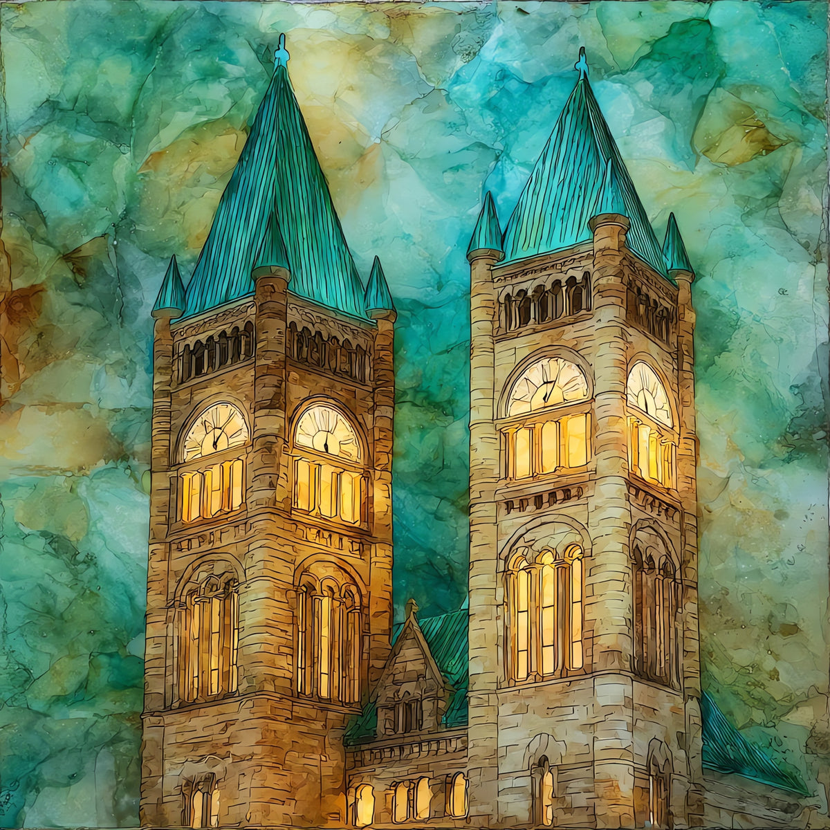 the Landmark Center Romanesque — ceramic art tile