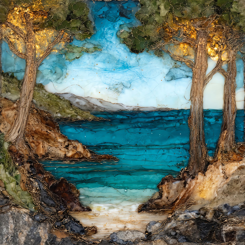 Sithonia Beaches — ceramic art tile