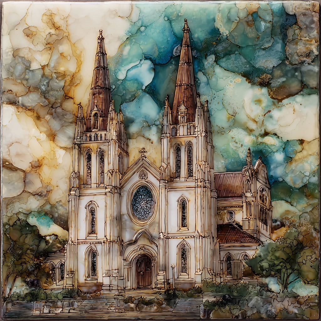 Loyola sanctuary basilica — ceramic art tile