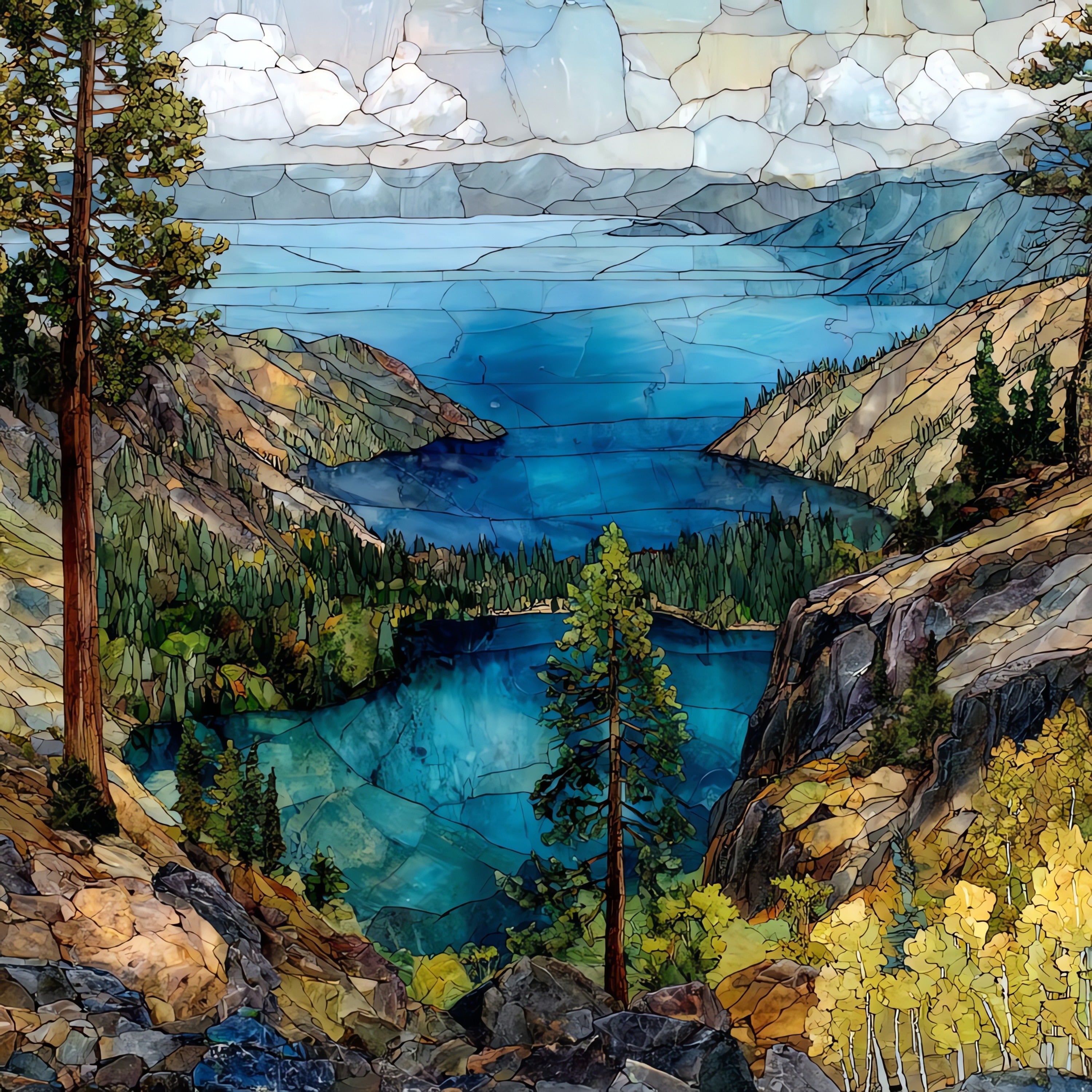Marlette Lake high cirque — ceramic art tile