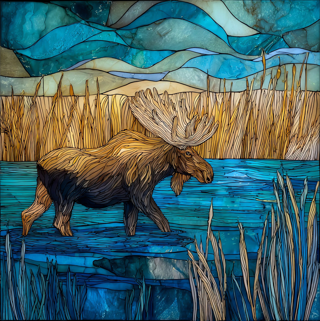 bull Moose — ceramic art tile