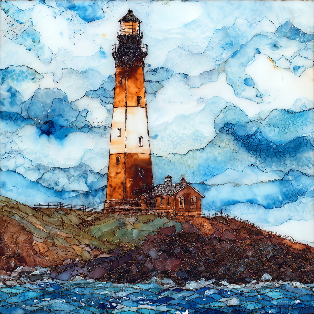 Montauk Point Lighthouse on — ceramic art tile