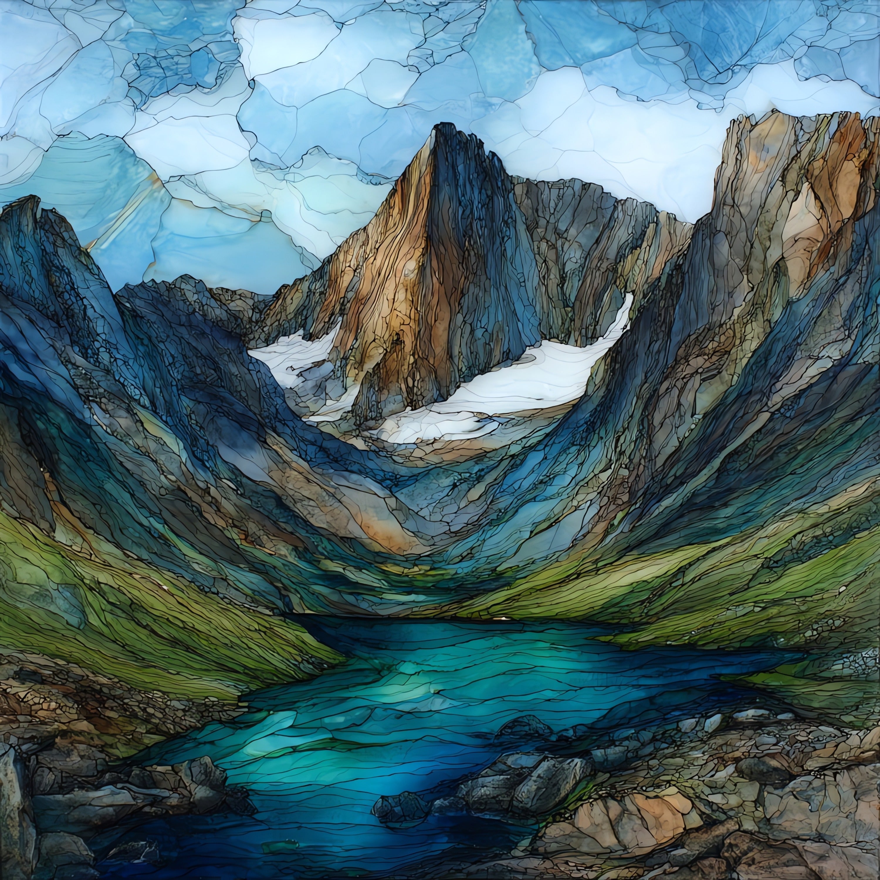 Gannett Peak — ceramic art tile
