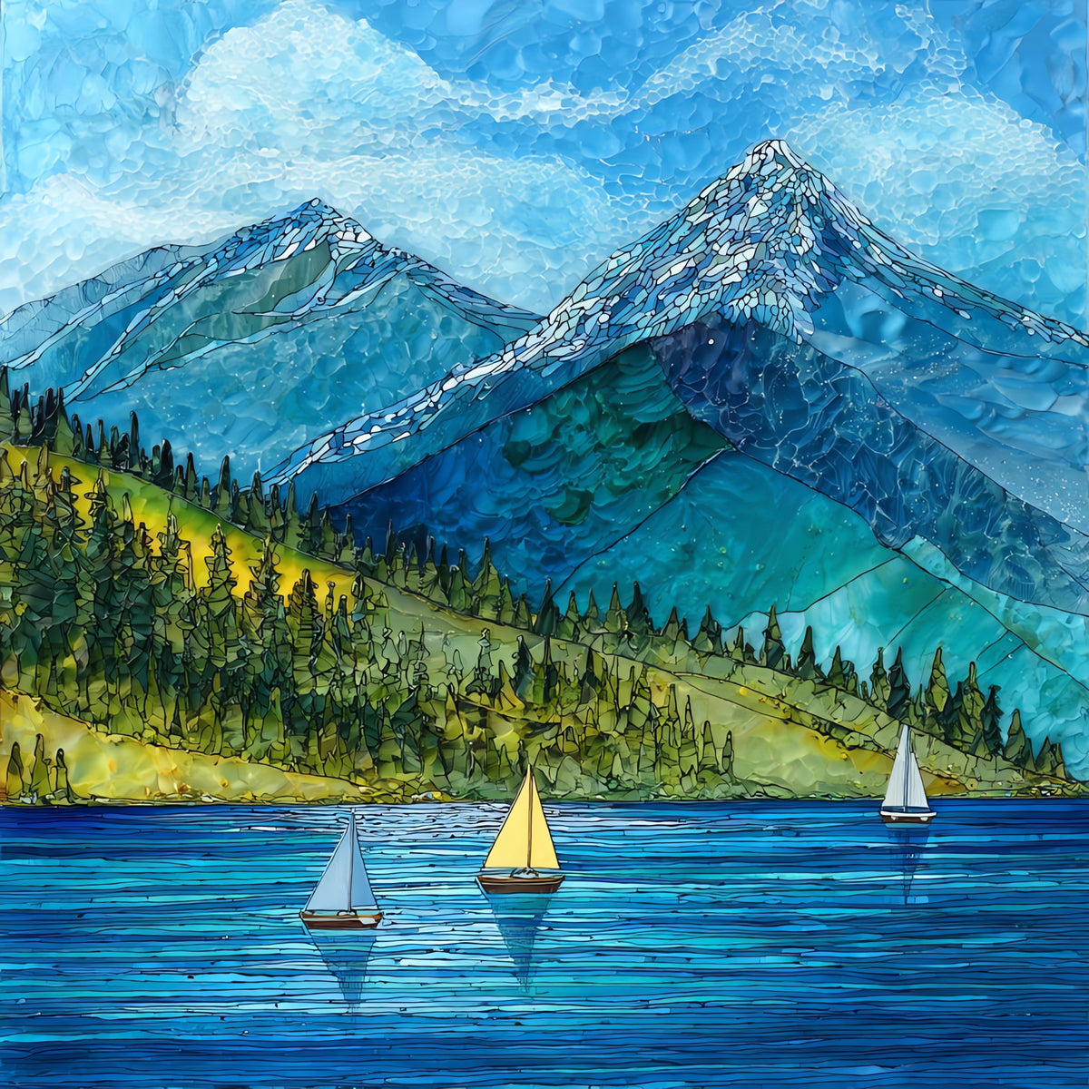 Whitefish Lake — ceramic art tile