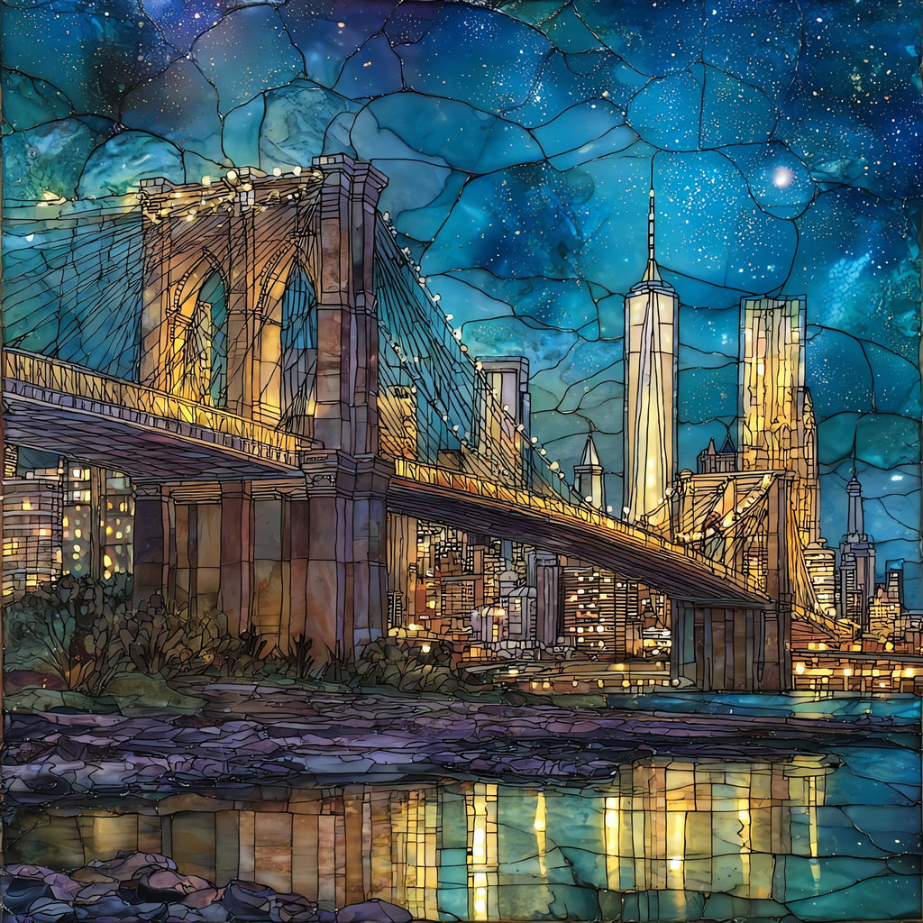 the Brooklyn Bridge — ceramic art tile