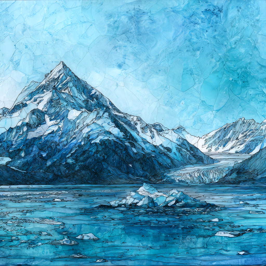 Portage Glacier and Portage Lake in — ceramic art tile