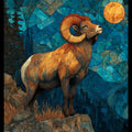a bighorn sheep on — ceramic art tile