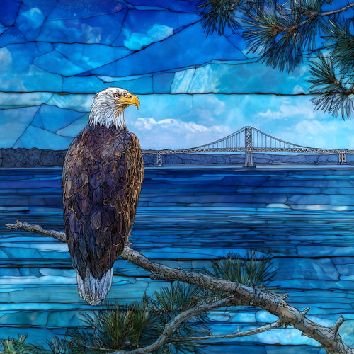 a bald eagle — ceramic art tile
