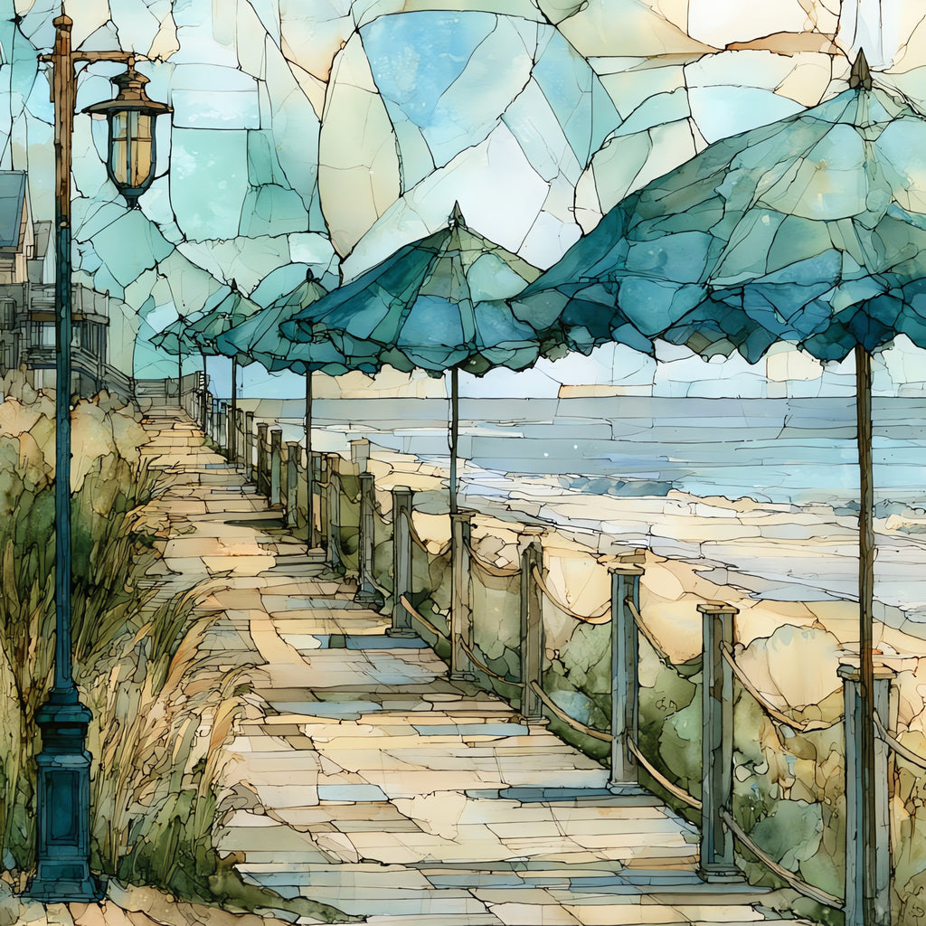 the Bethany Beach boardwalk — ceramic art tile