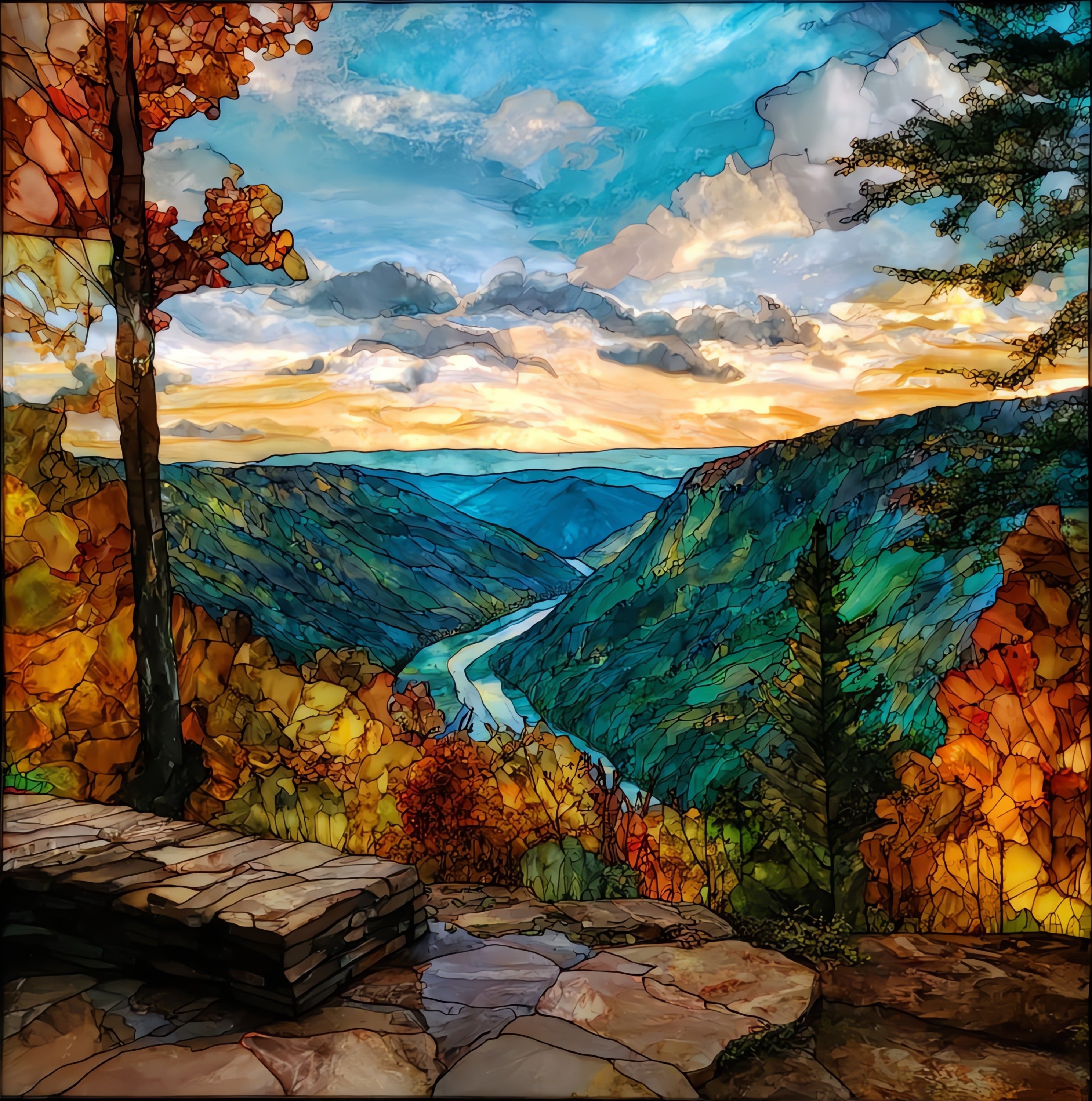 a Cherokee National Forest — ceramic art tile