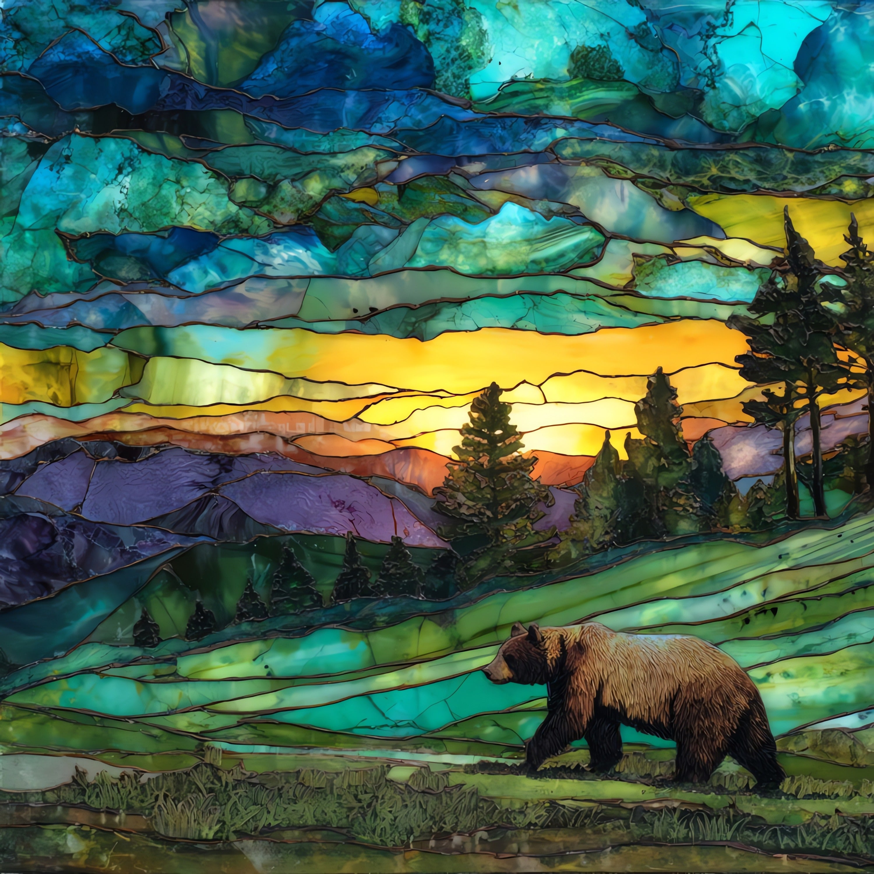 Bear Country USA in — ceramic art tile